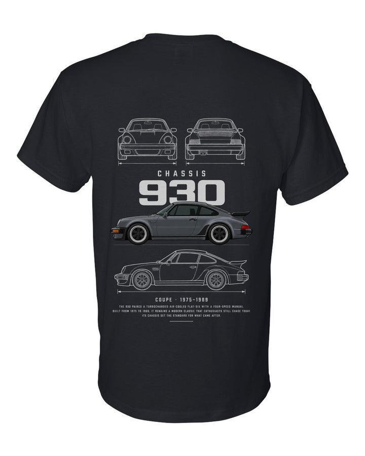 930 full-back artwork black t-shirt back view with the design