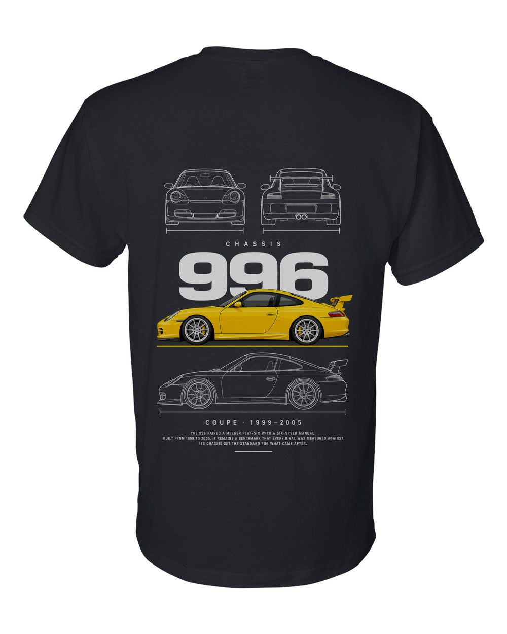 996 full-back artwork black t-shirt back view with the design