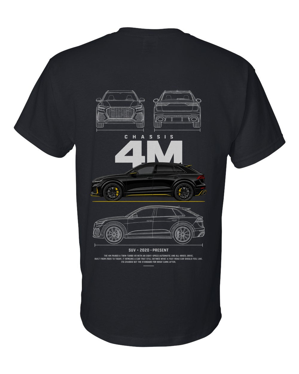 4M full-back artwork black t-shirt back view with the design