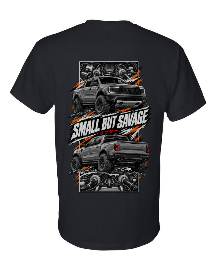 Ford Ranger Raptor torn poster black t-shirt back view with the design