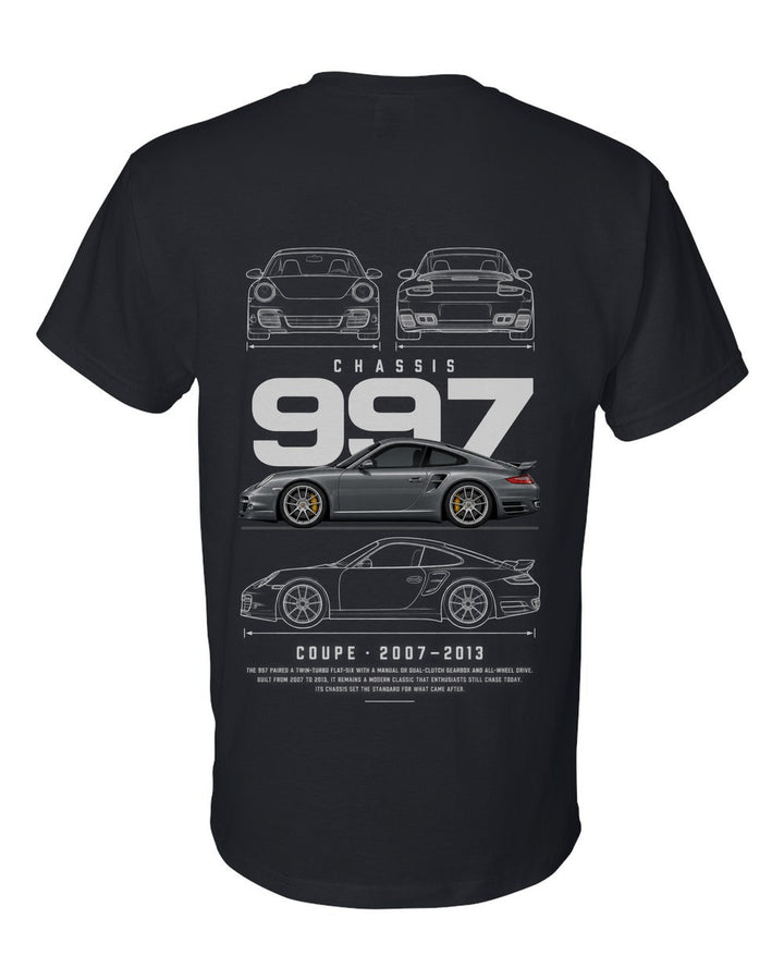 997 full-back artwork black t-shirt back view with the design