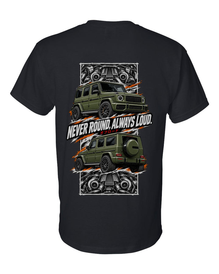 Mercedes-AMG G63 torn poster black t-shirt back view with the design