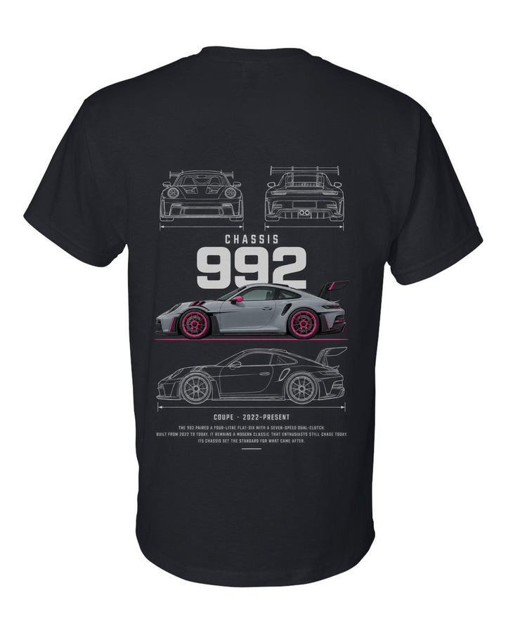 992 full-back artwork black t-shirt back view with the design