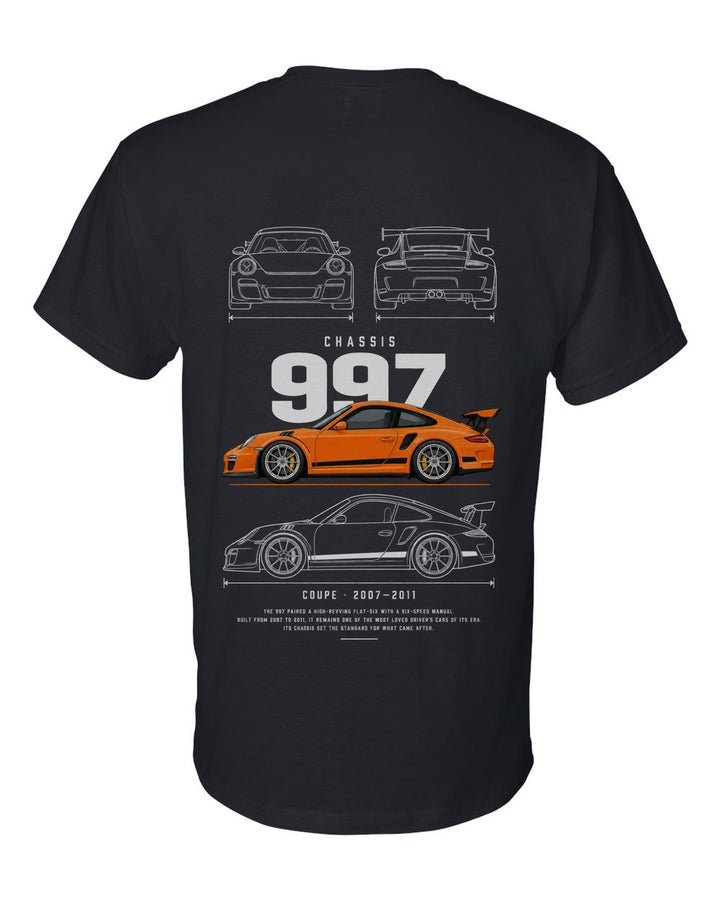 997 full-back artwork black t-shirt back view with the design