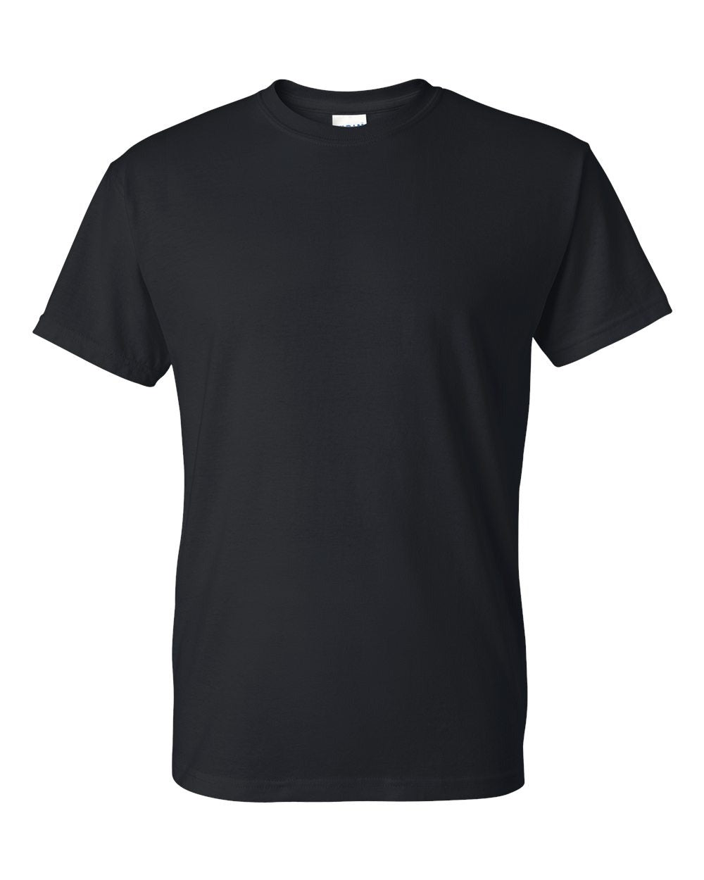 black tee front view, plain