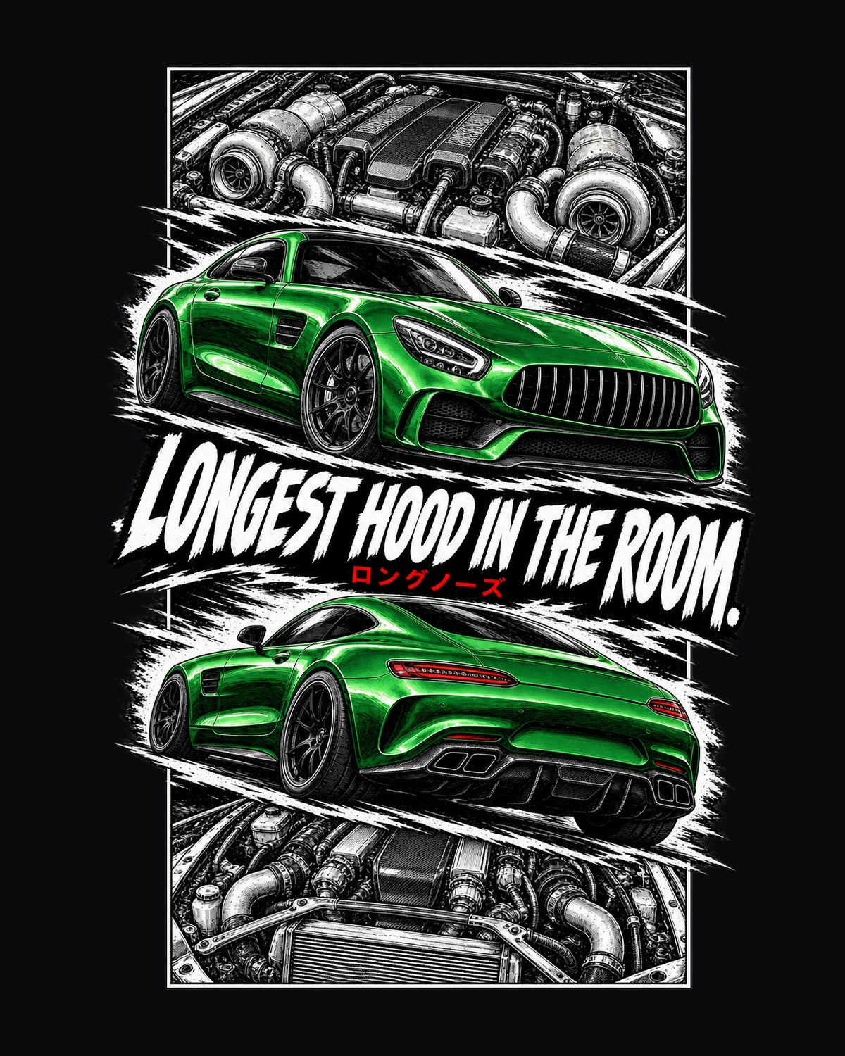 Mercedes-AMG Gt Torn Poster Full-Back Graphic Tee design only