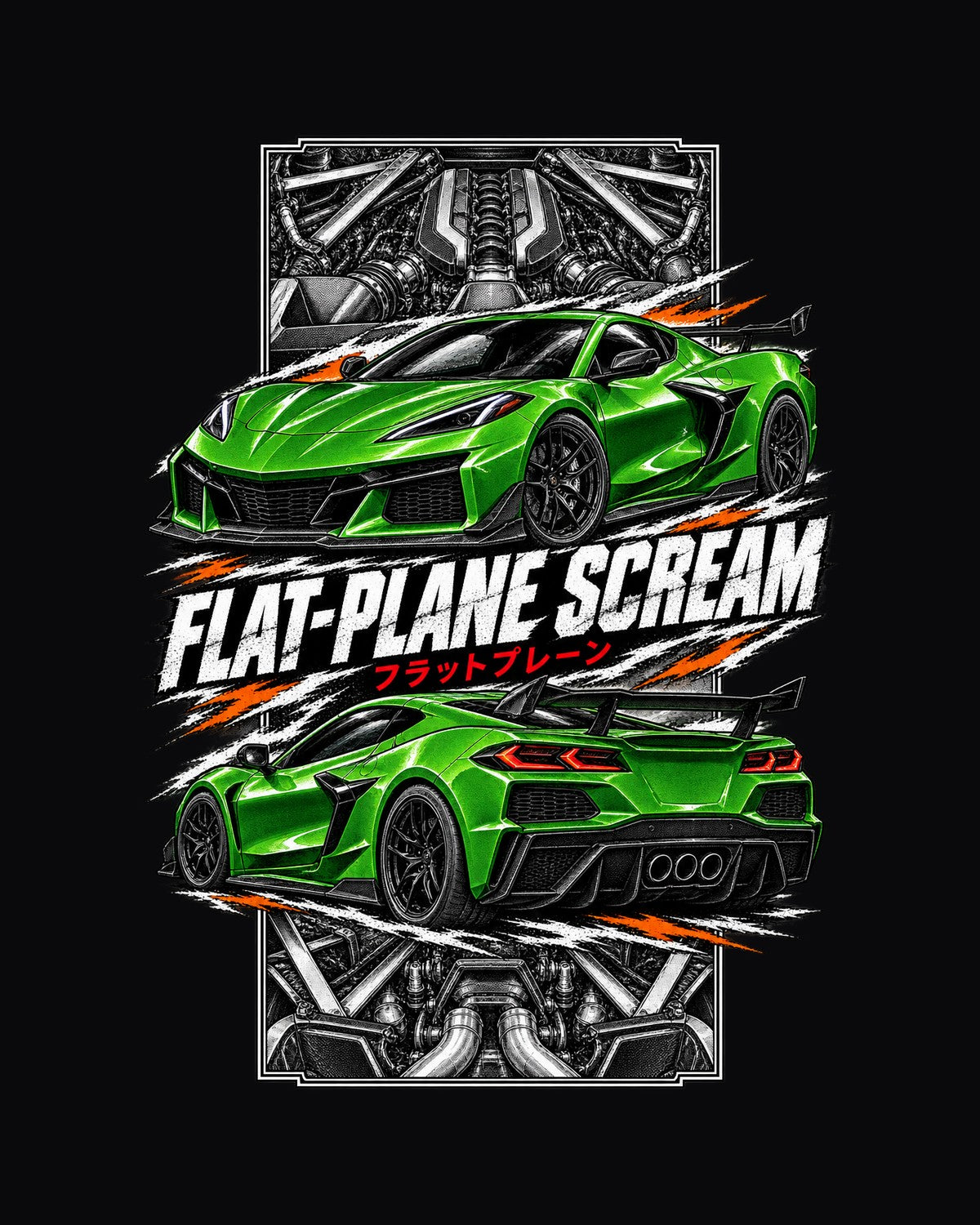 Corvette C8 Z06 Torn Poster Full-Back Graphic Tee design only