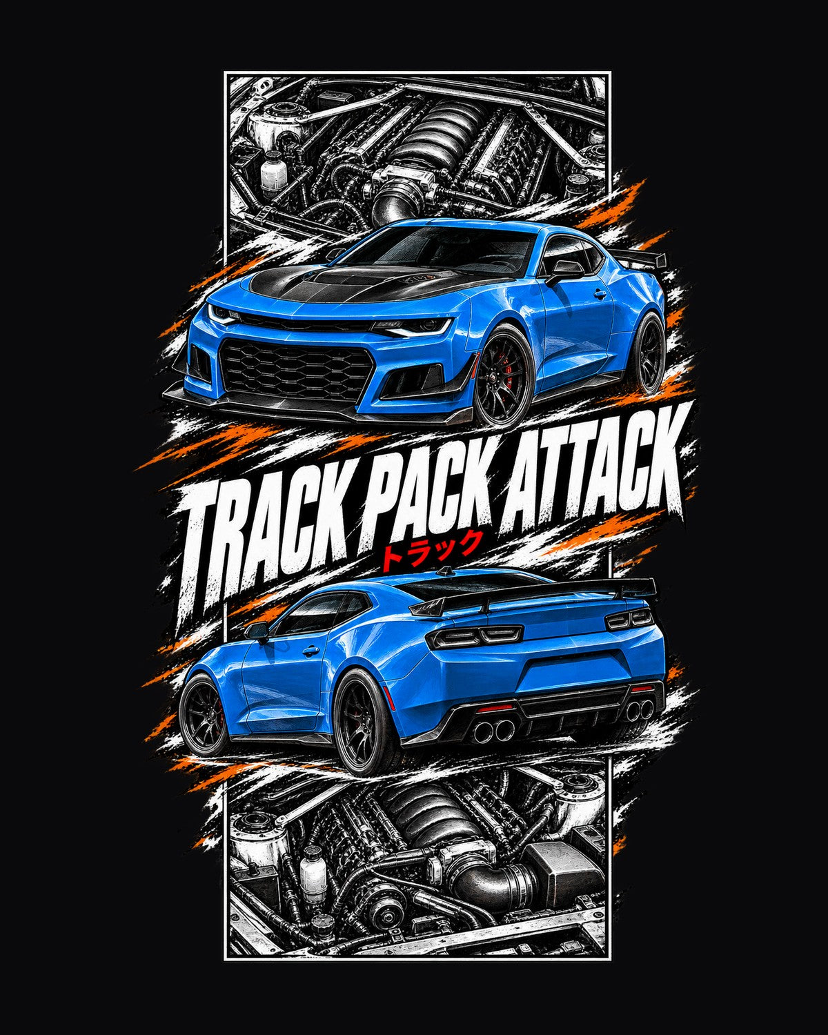 Chevy Camaro SS Torn Poster Full-Back Graphic Tee design only