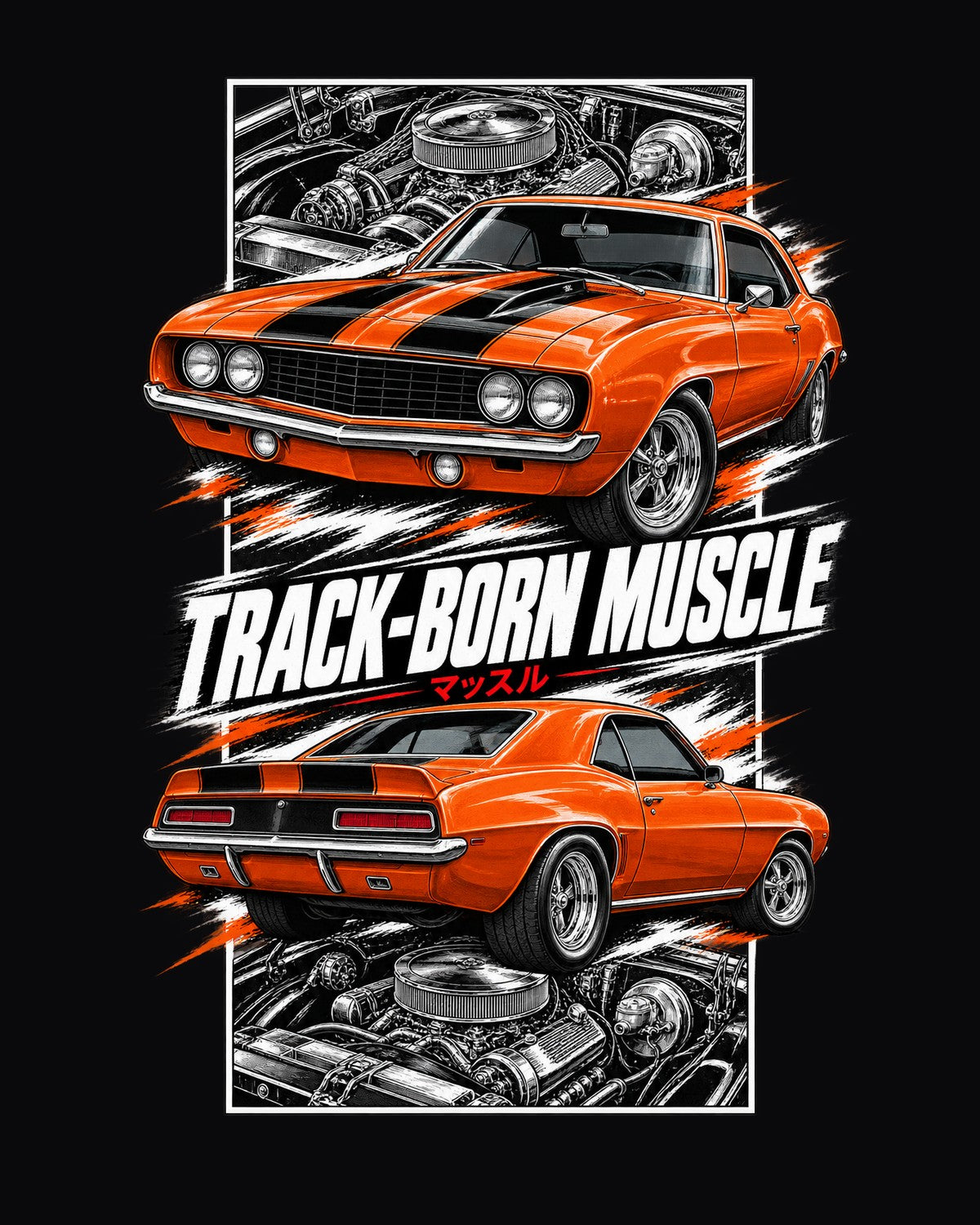 Chevy Camaro Z/28 Torn Poster Full-Back Graphic Tee design only