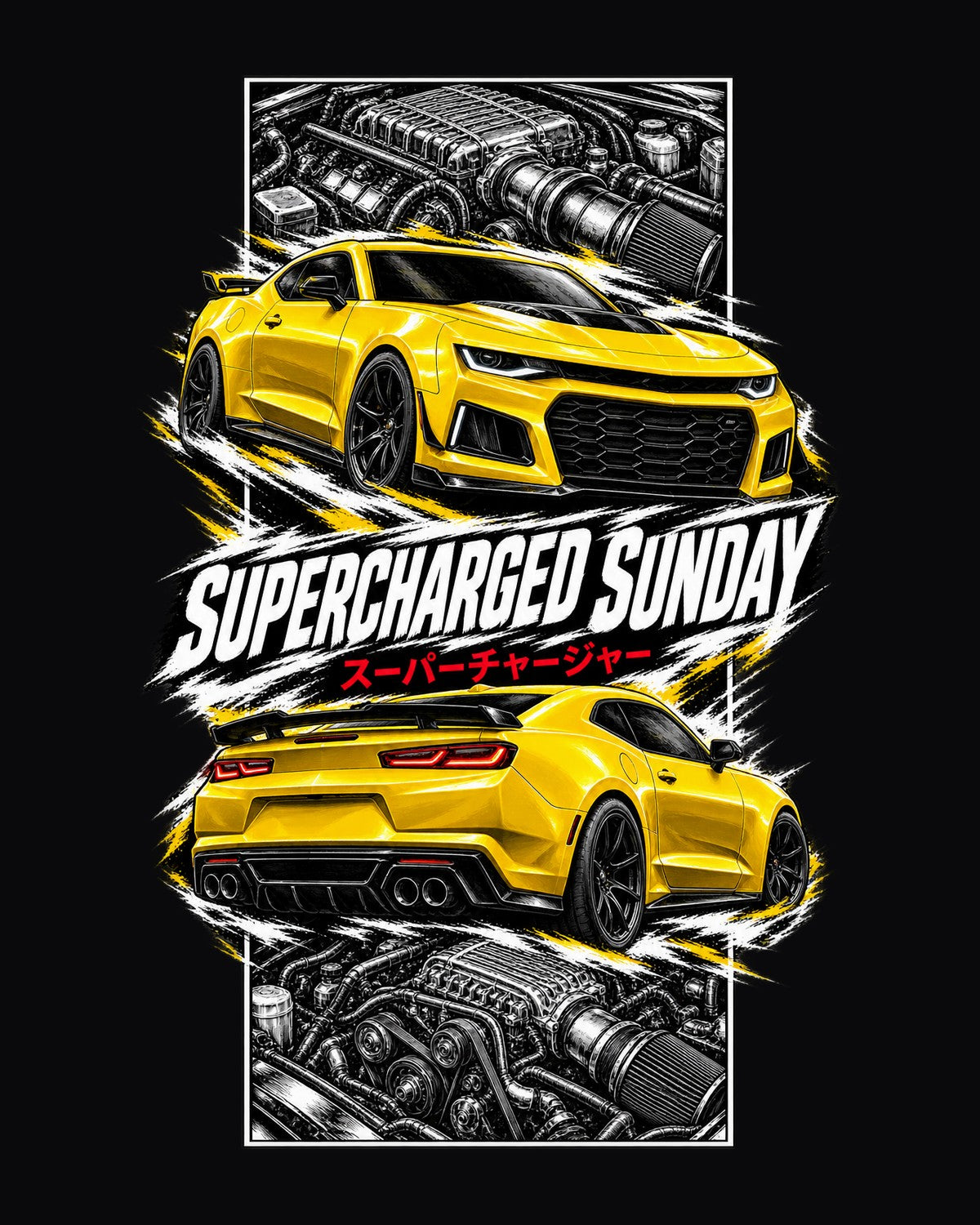 Chevy Camaro ZL1 Torn Poster Full-Back Graphic Tee design only