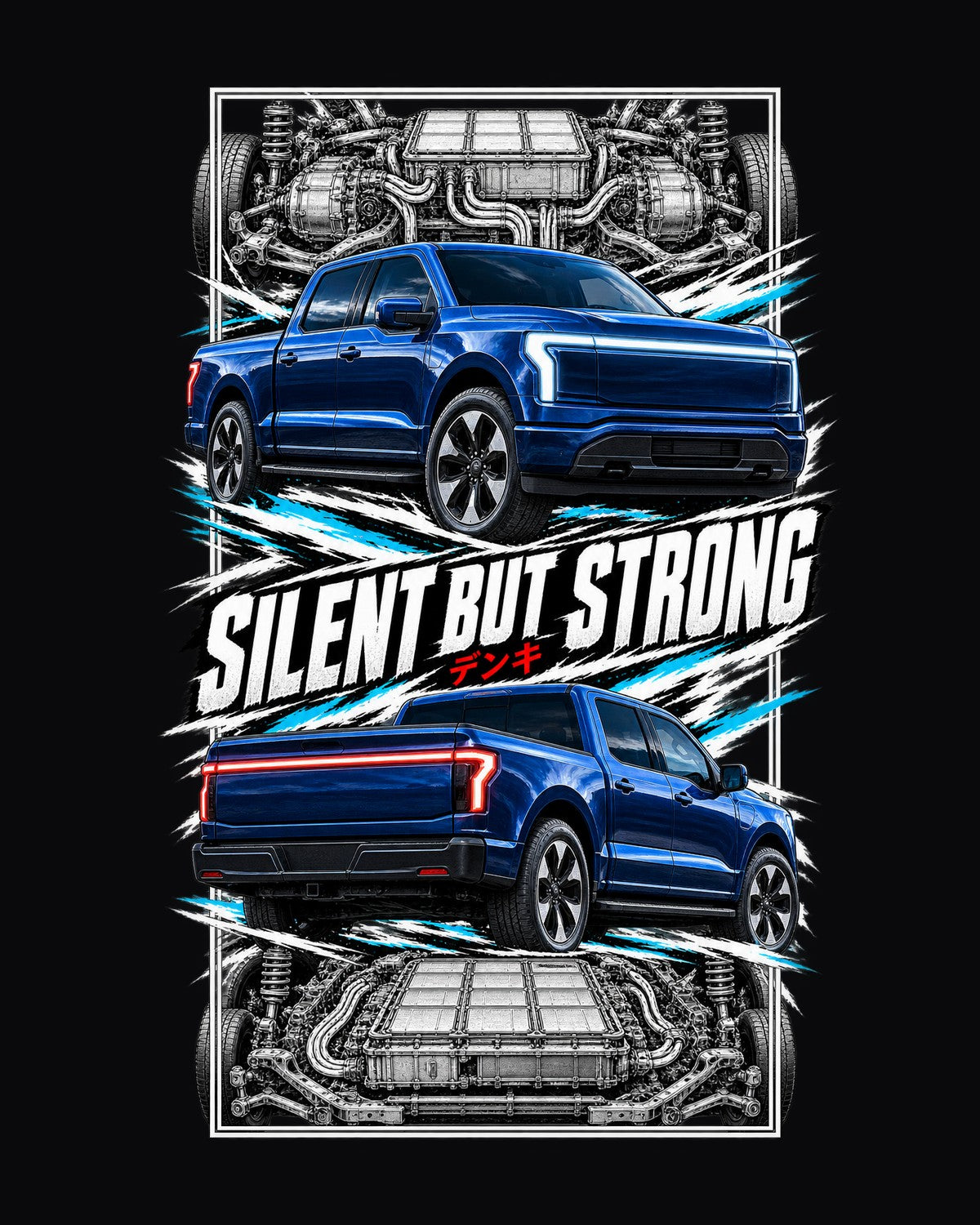 Ford F-150 Lightning Torn Poster Full-Back Graphic Tee design only