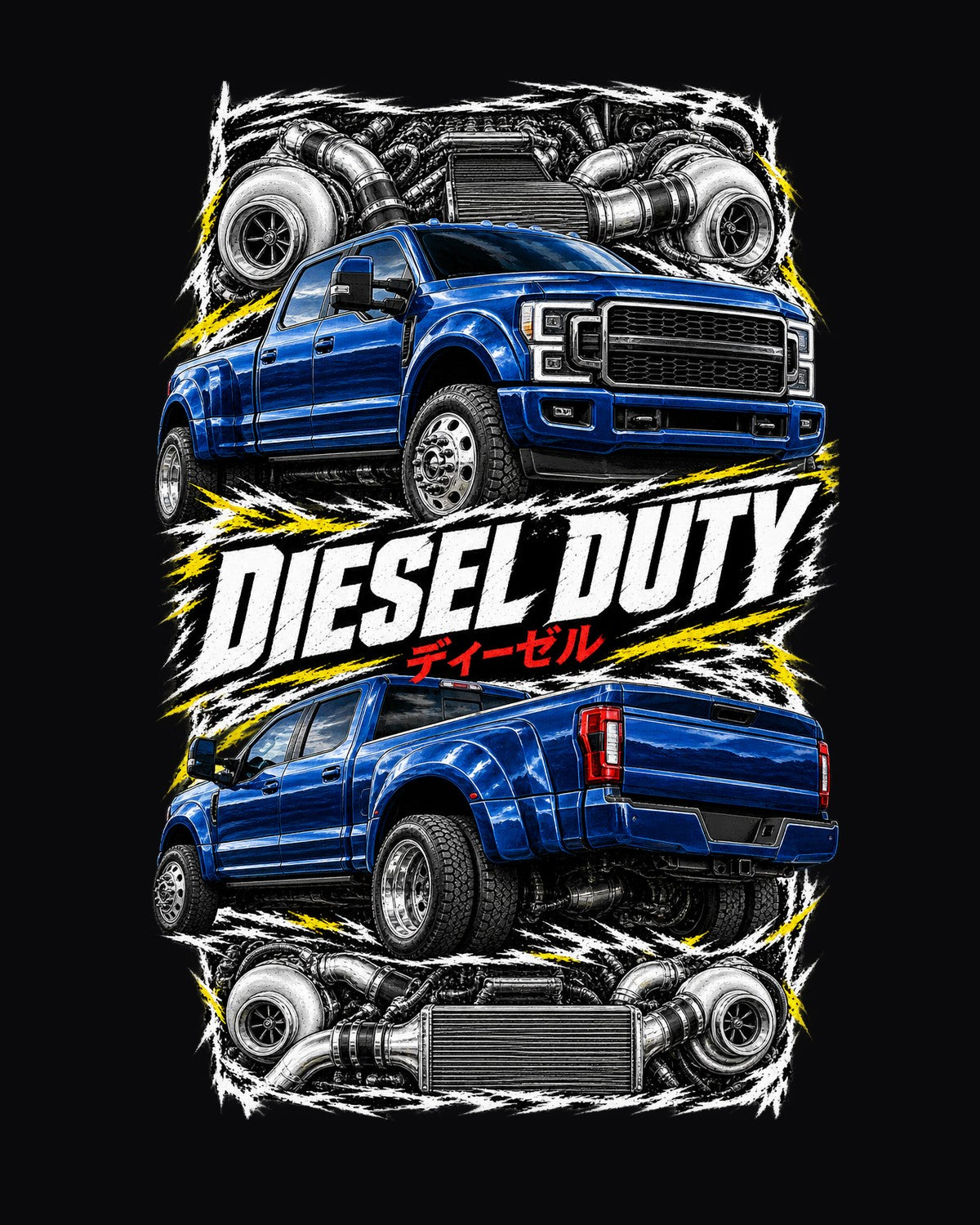 Ford F-250 Power Stroke Torn Poster Full-Back Graphic Tee design only