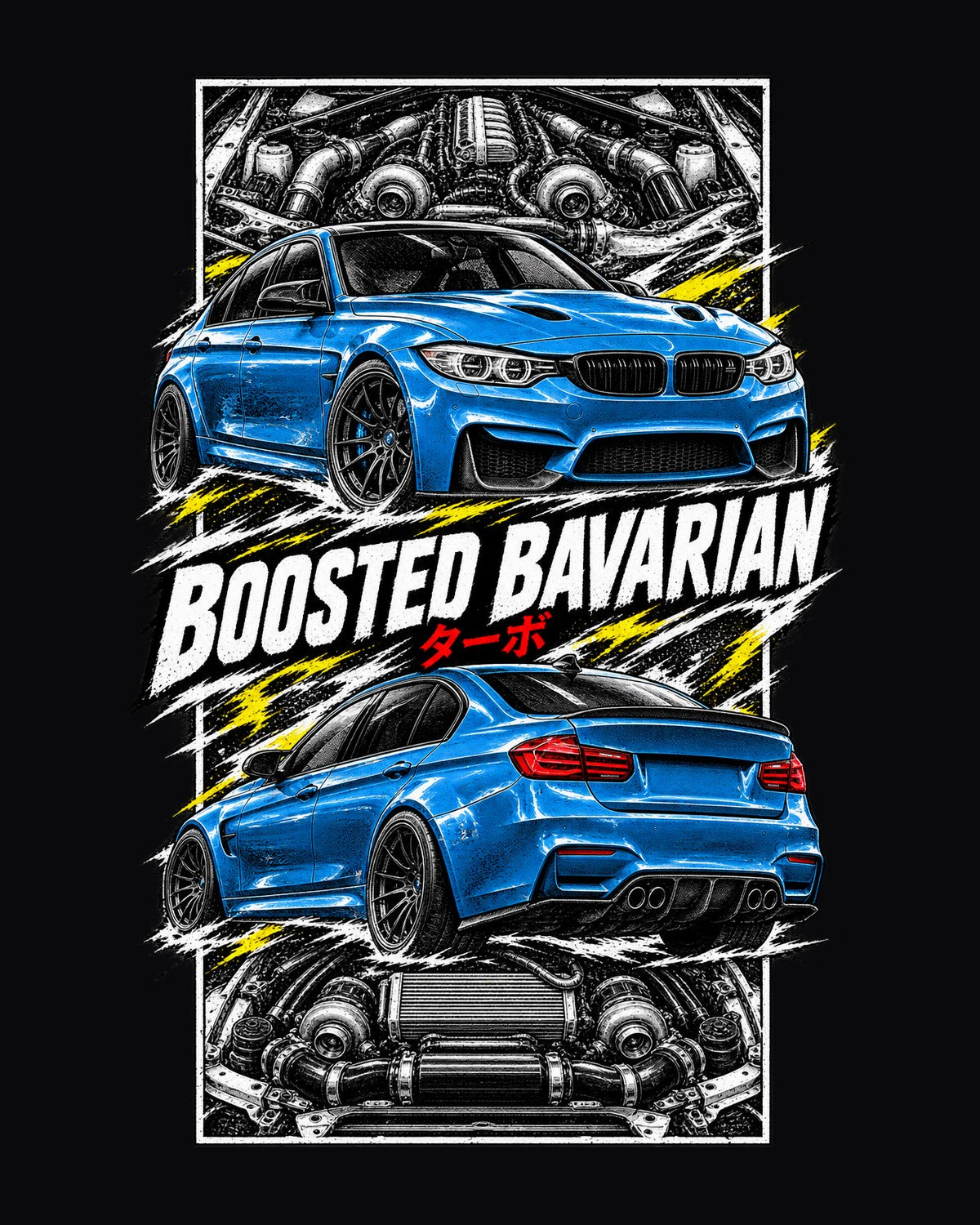 BMW F80 M3 Torn Poster Full-Back Graphic Tee design only