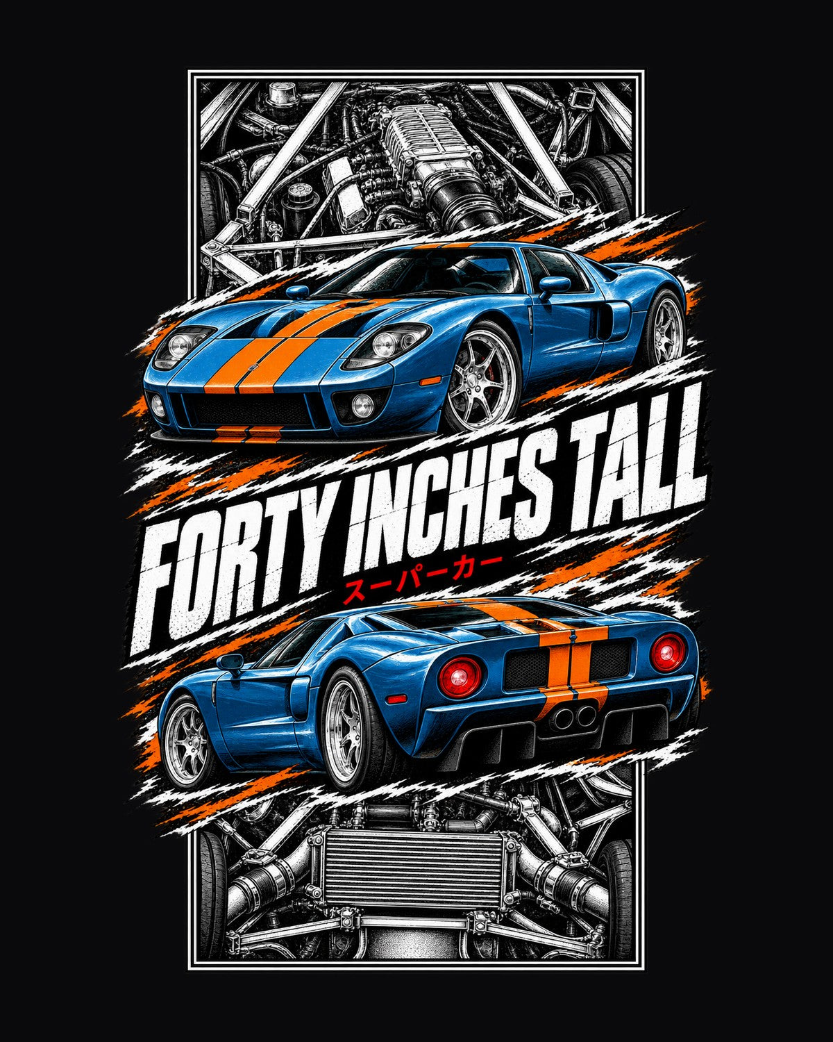 Ford Gt Torn Poster Full-Back Graphic Tee design only