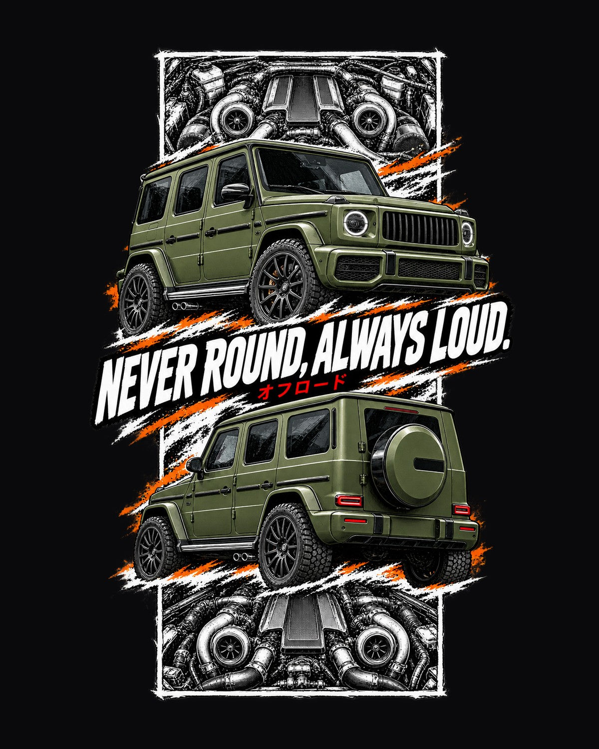 Mercedes-AMG G63 Torn Poster Full-Back Graphic Tee design only