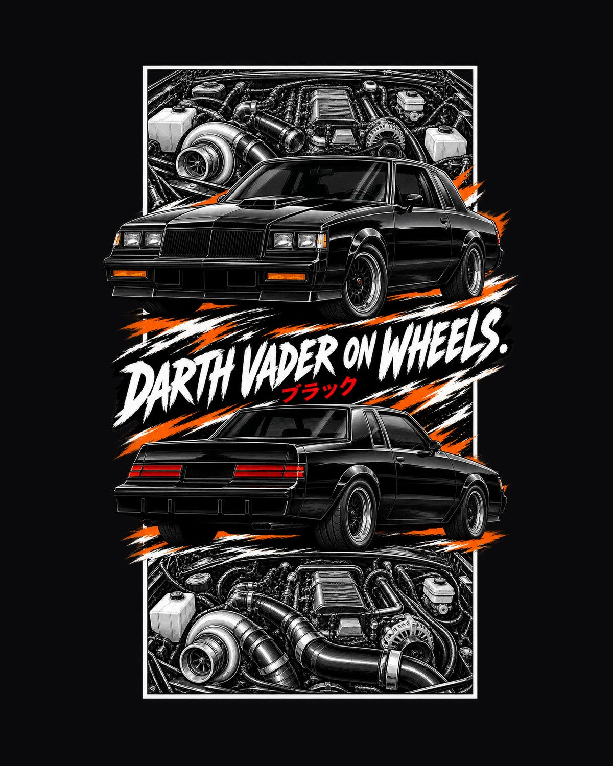 Buick Grand National Torn Poster Full-Back Graphic Tee design only