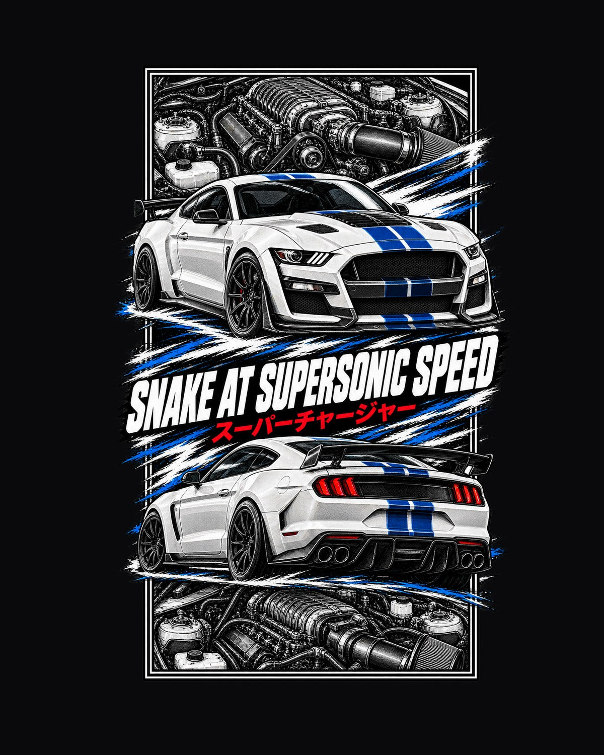 Shelby Gt500 Torn Poster Full-Back Graphic Tee design only