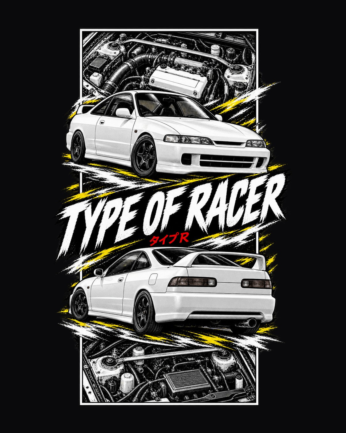 Acura Integra Dc2 Torn Poster Full-Back Graphic Tee design only