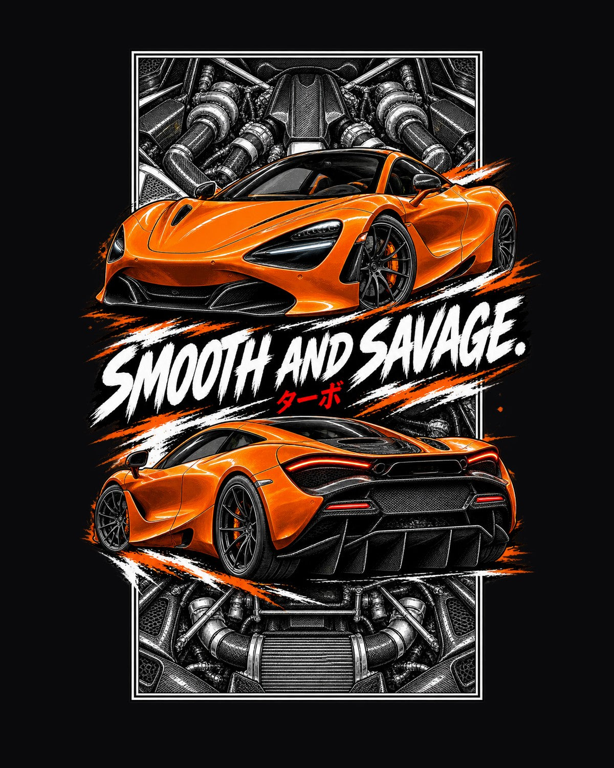 Mclaren 720S Torn Poster Full-Back Graphic Tee design only