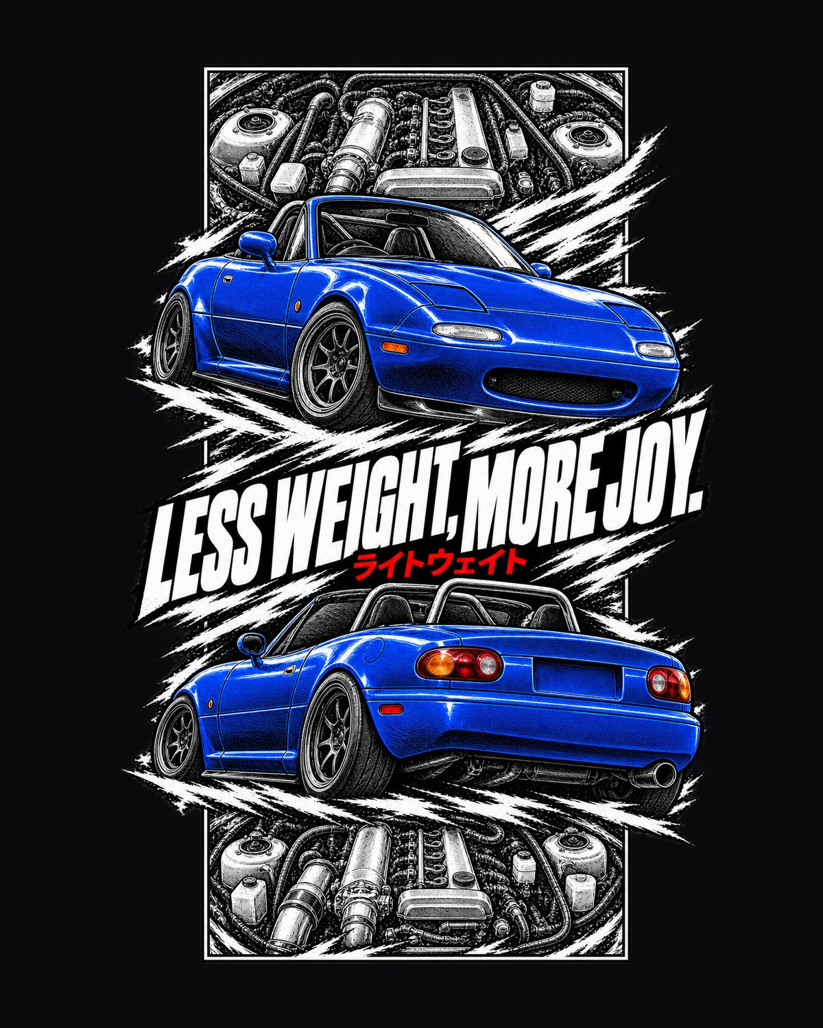 Mazda MX-5 Miata Na Torn Poster Full-Back Graphic Tee design only