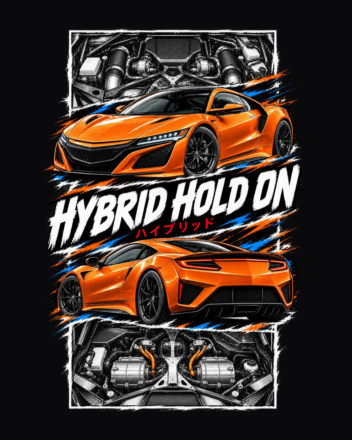 Acura NSX Nc1 Torn Poster Full-Back Graphic Tee design only