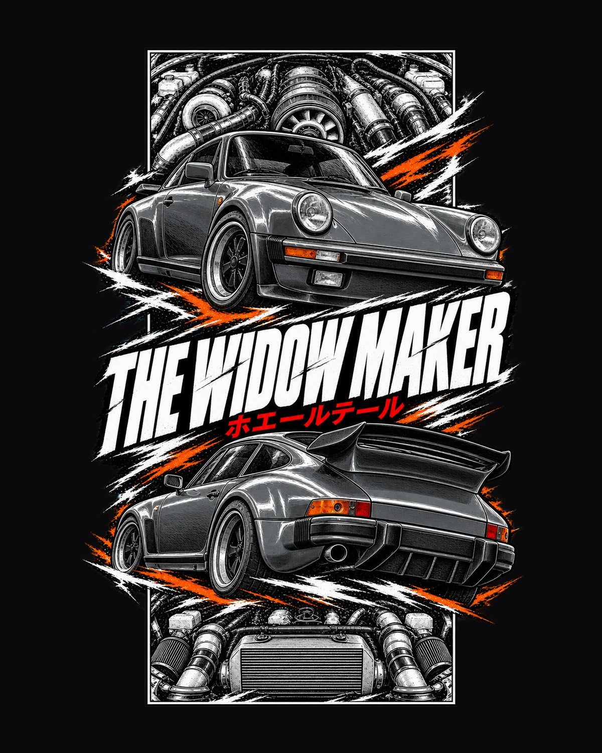 Porsche 930 Turbo Torn Poster Full-Back Graphic Tee design only