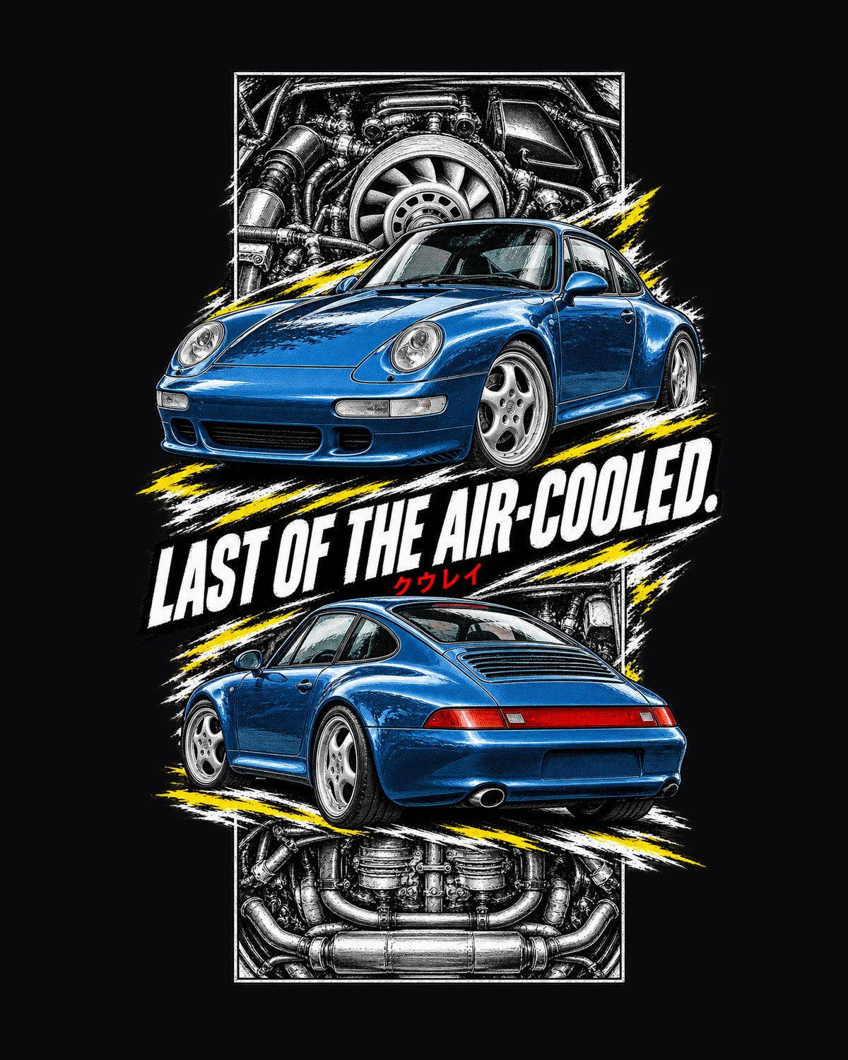 Porsche 911 993 Torn Poster Full-Back Graphic Tee design only