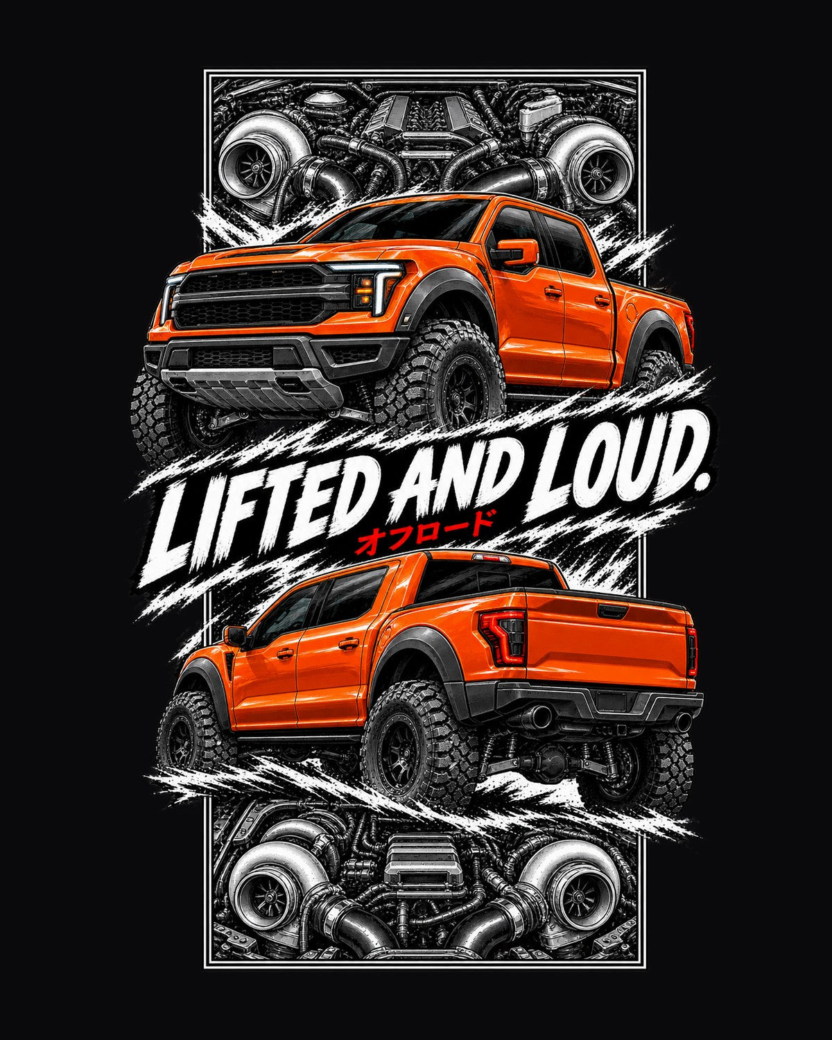 Ford F-150 Raptor Torn Poster Full-Back Graphic Tee design only