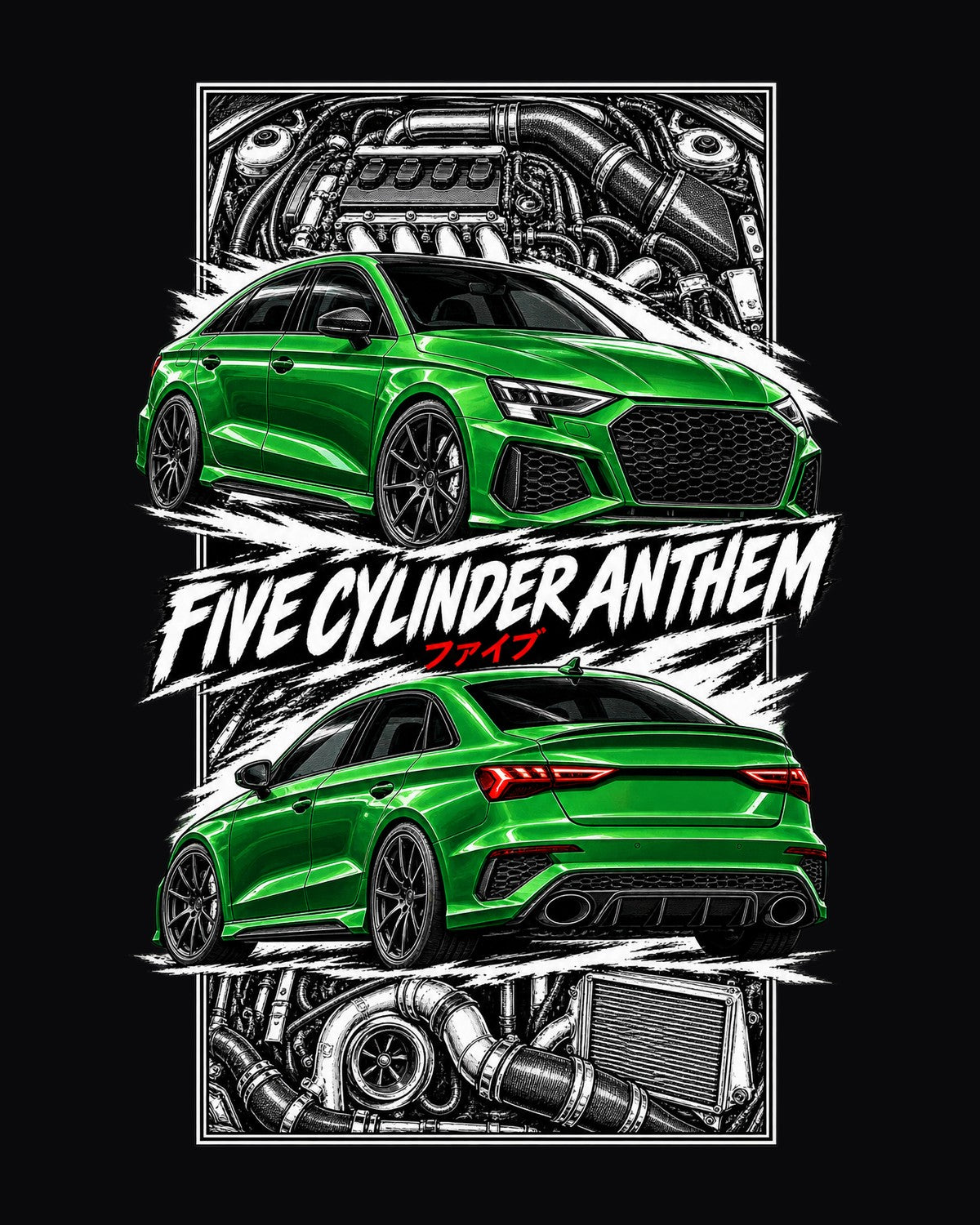 Audi Rs3 Torn Poster Full-Back Graphic Tee design only