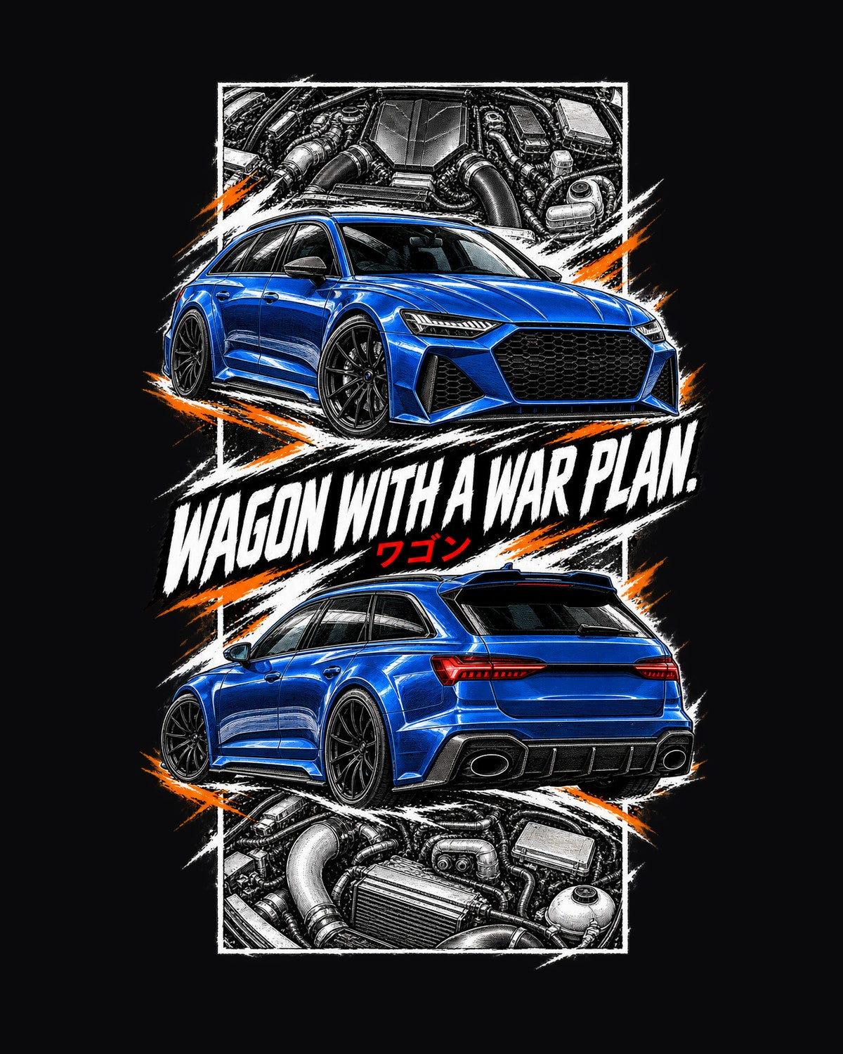 Audi Rs6 Torn Poster Full-Back Graphic Tee design only