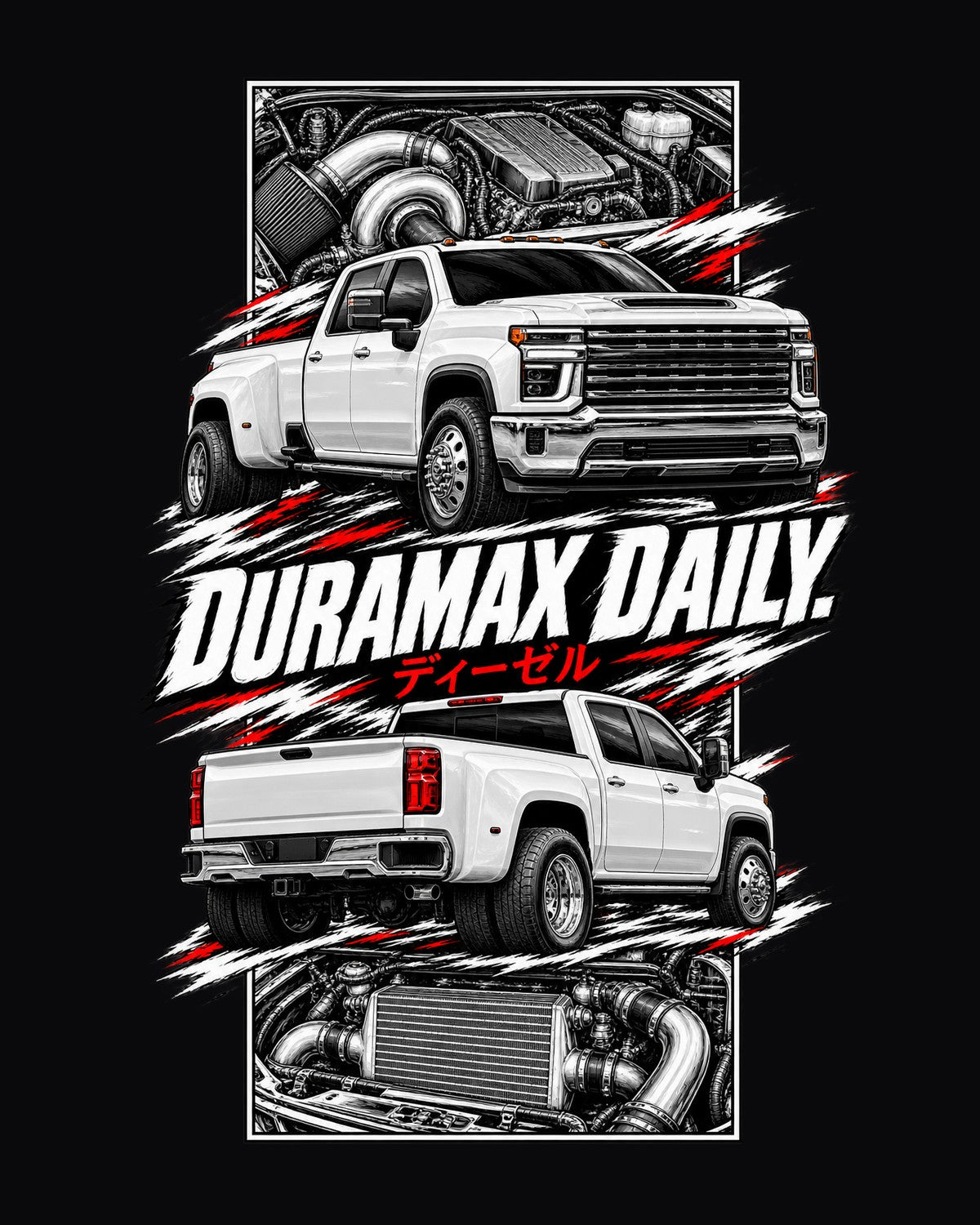 Chevy Silverado Hd Torn Poster Full-Back Graphic Tee design only