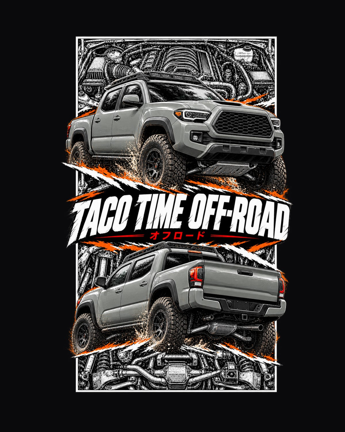 Toyota Tacoma TRD Torn Poster Full-Back Graphic Tee design only