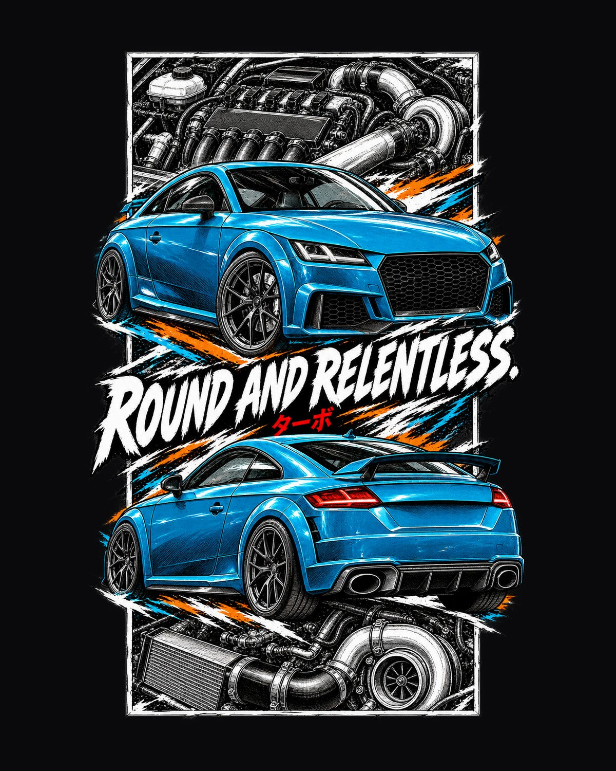 Audi Tt Rs Torn Poster Full-Back Graphic Tee design only