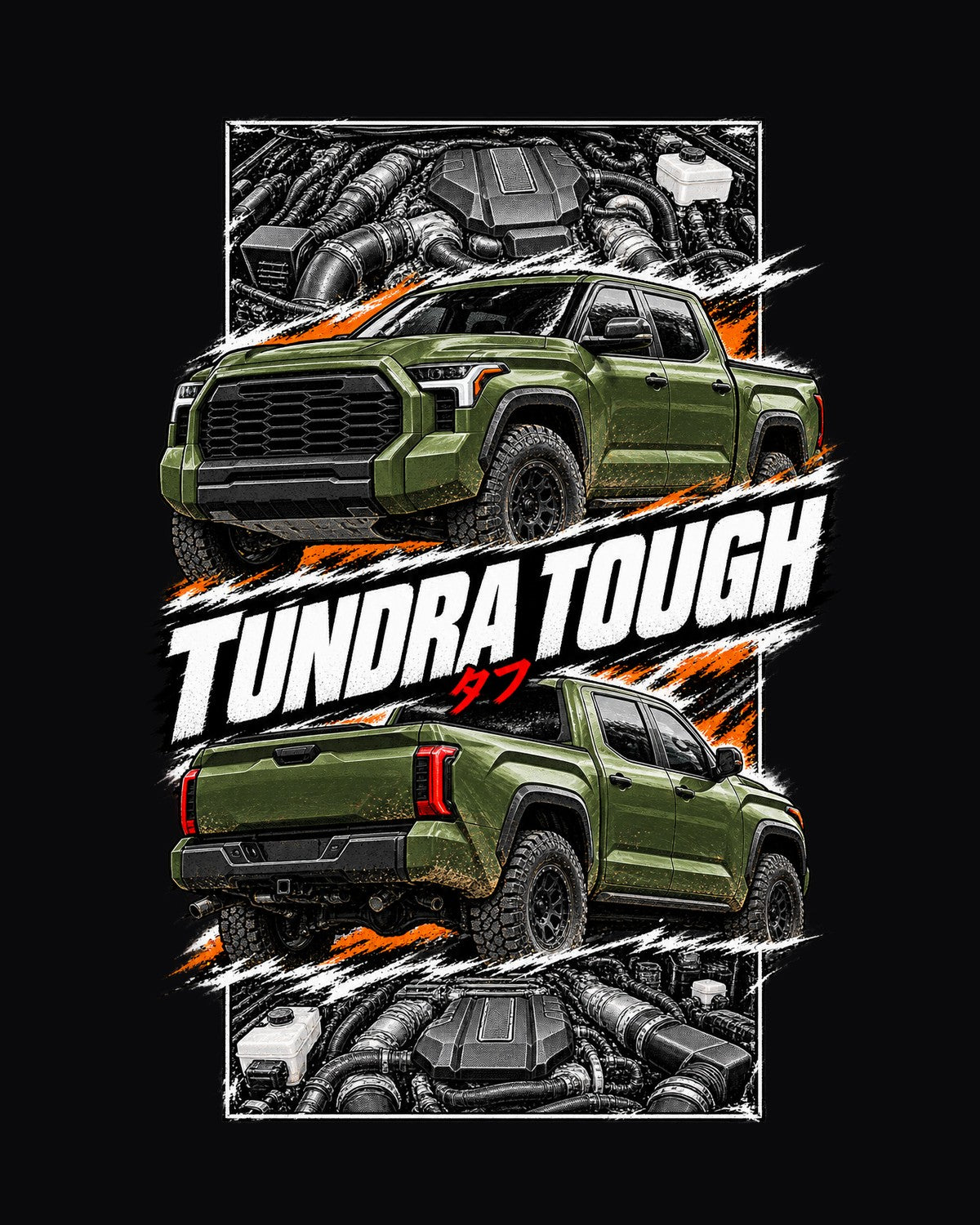 Toyota Tundra TRD Pro Torn Poster Full-Back Graphic Tee design only