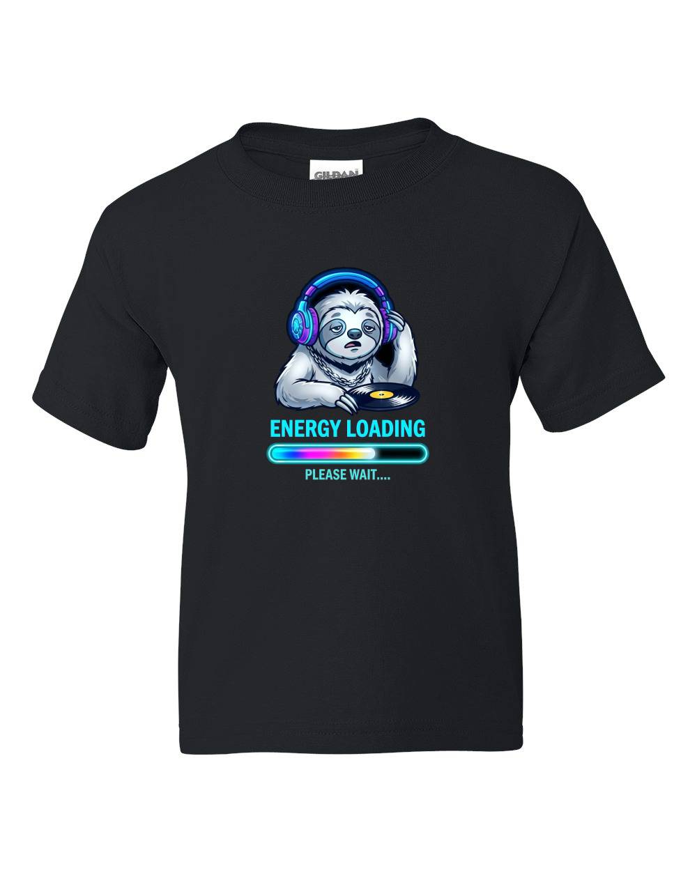 DJ Sloth Energy Loading Kids T-Shirt