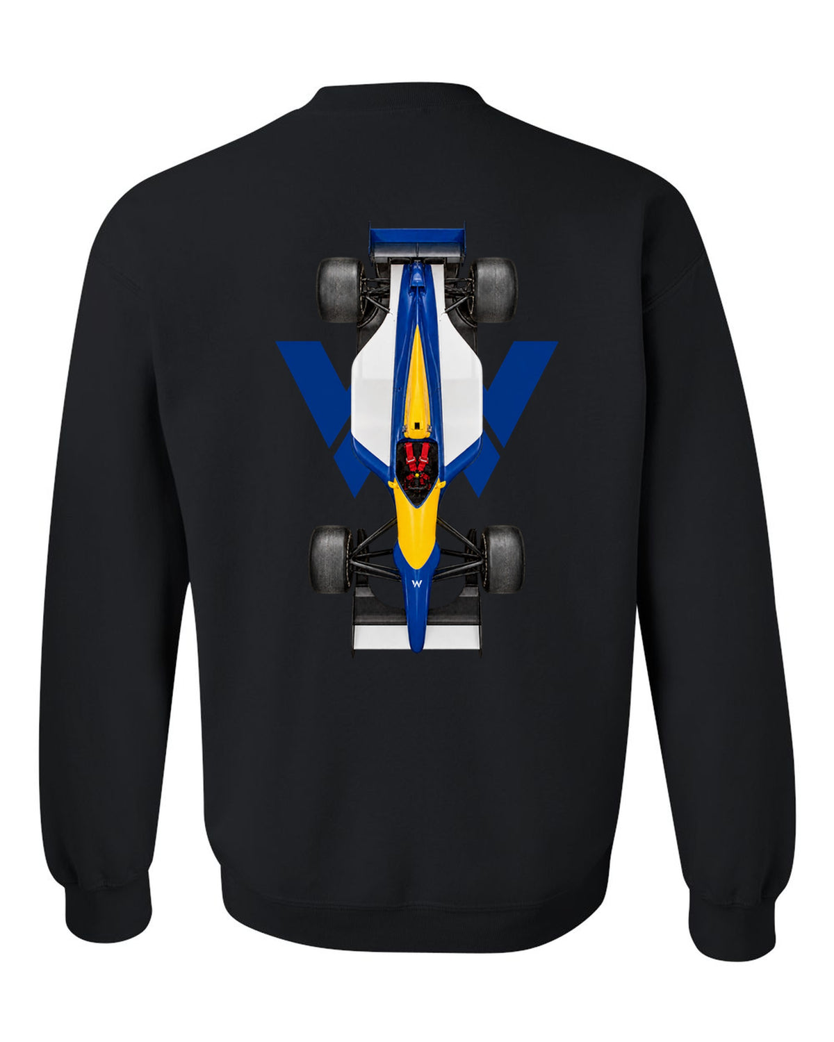 Williams FW14B 1992 Formula 1 overhead poster artwork black crewneck back view with the design