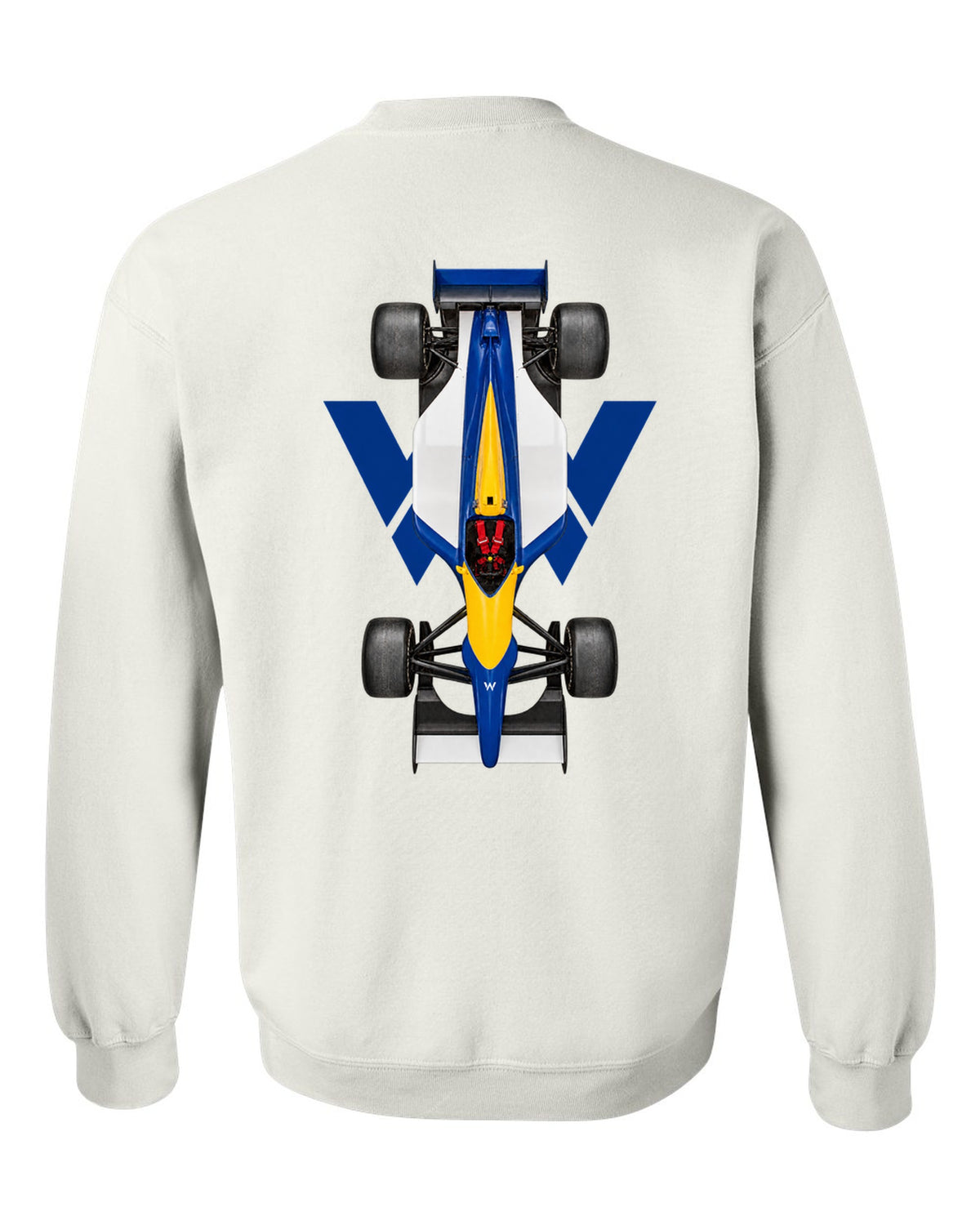 Williams FW14B 1992 Formula 1 overhead poster artwork white crewneck back view with the design