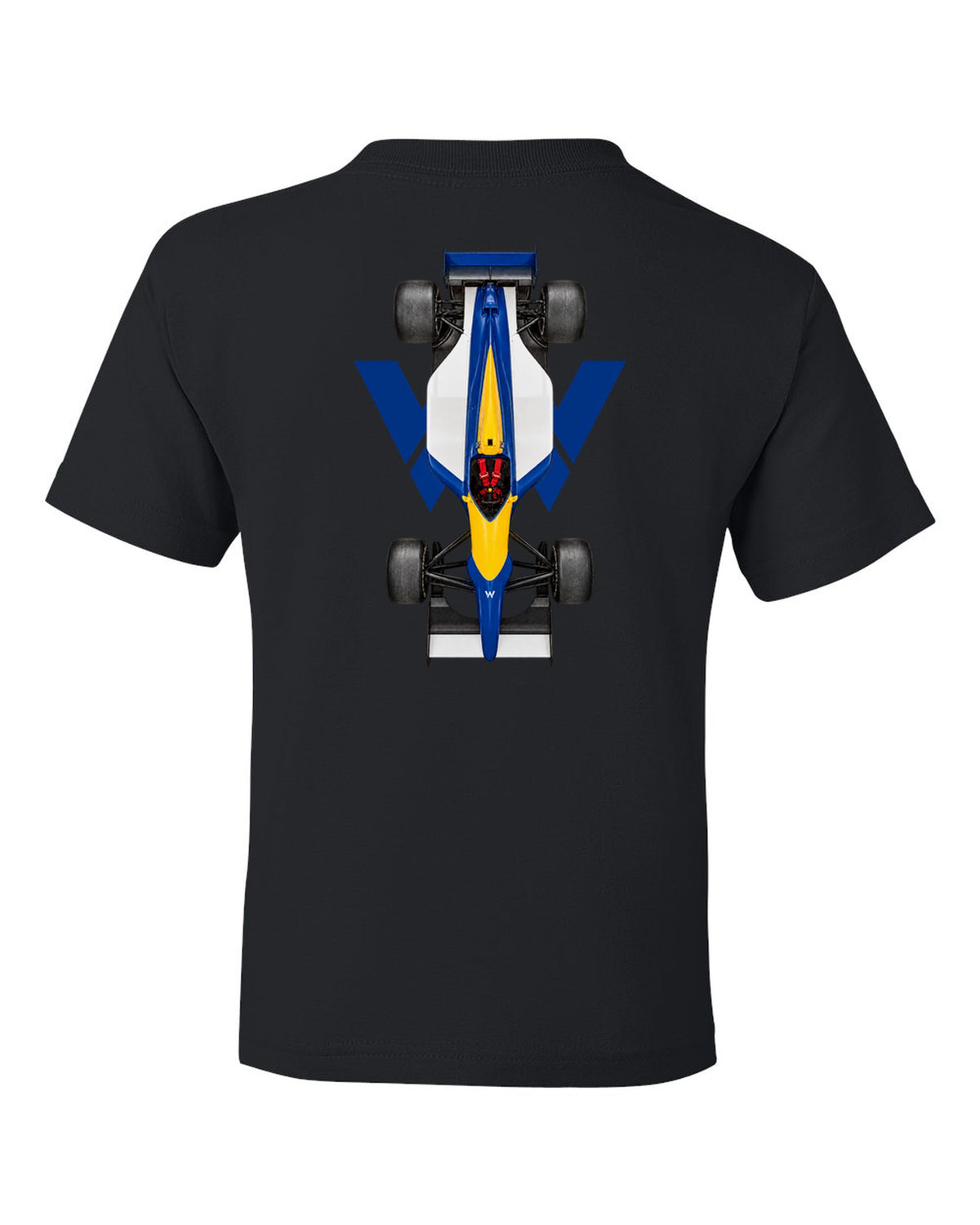 Williams FW14B 1992 Formula 1 overhead poster artwork black kids tee back view with the design