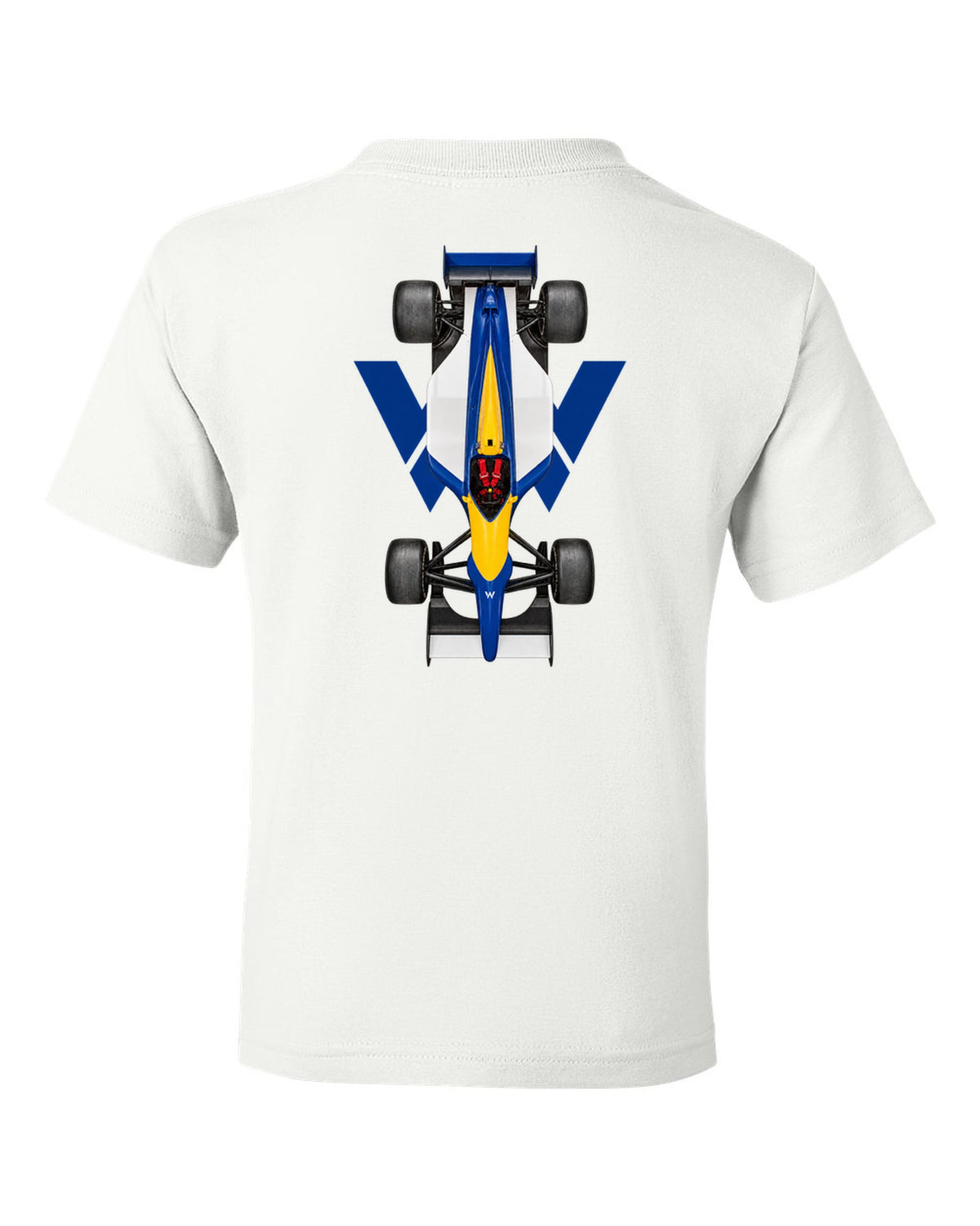 Williams FW14B 1992 Formula 1 overhead poster artwork white kids tee back view with the design