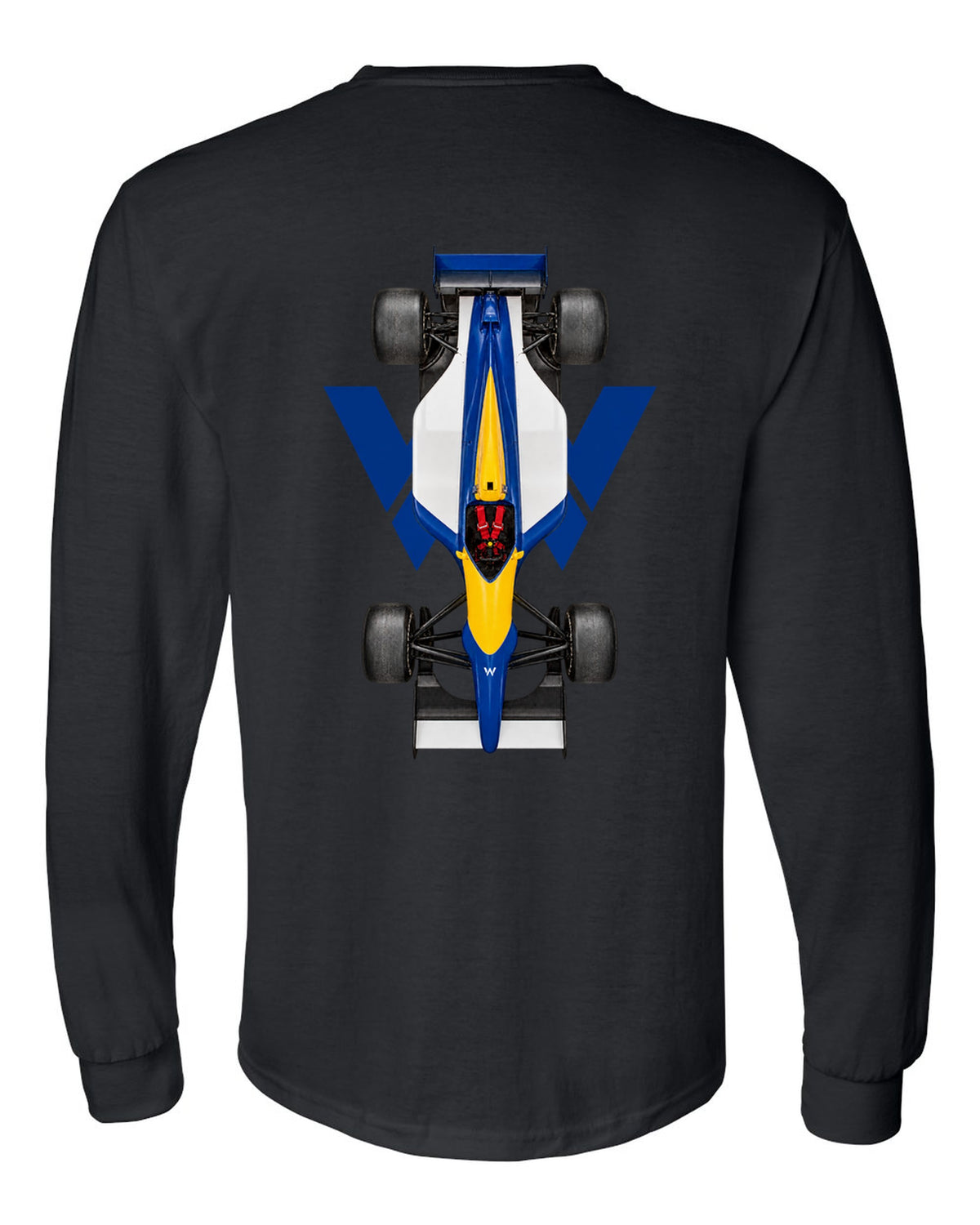 Williams FW14B 1992 Formula 1 overhead poster artwork black long sleeve back view with the design