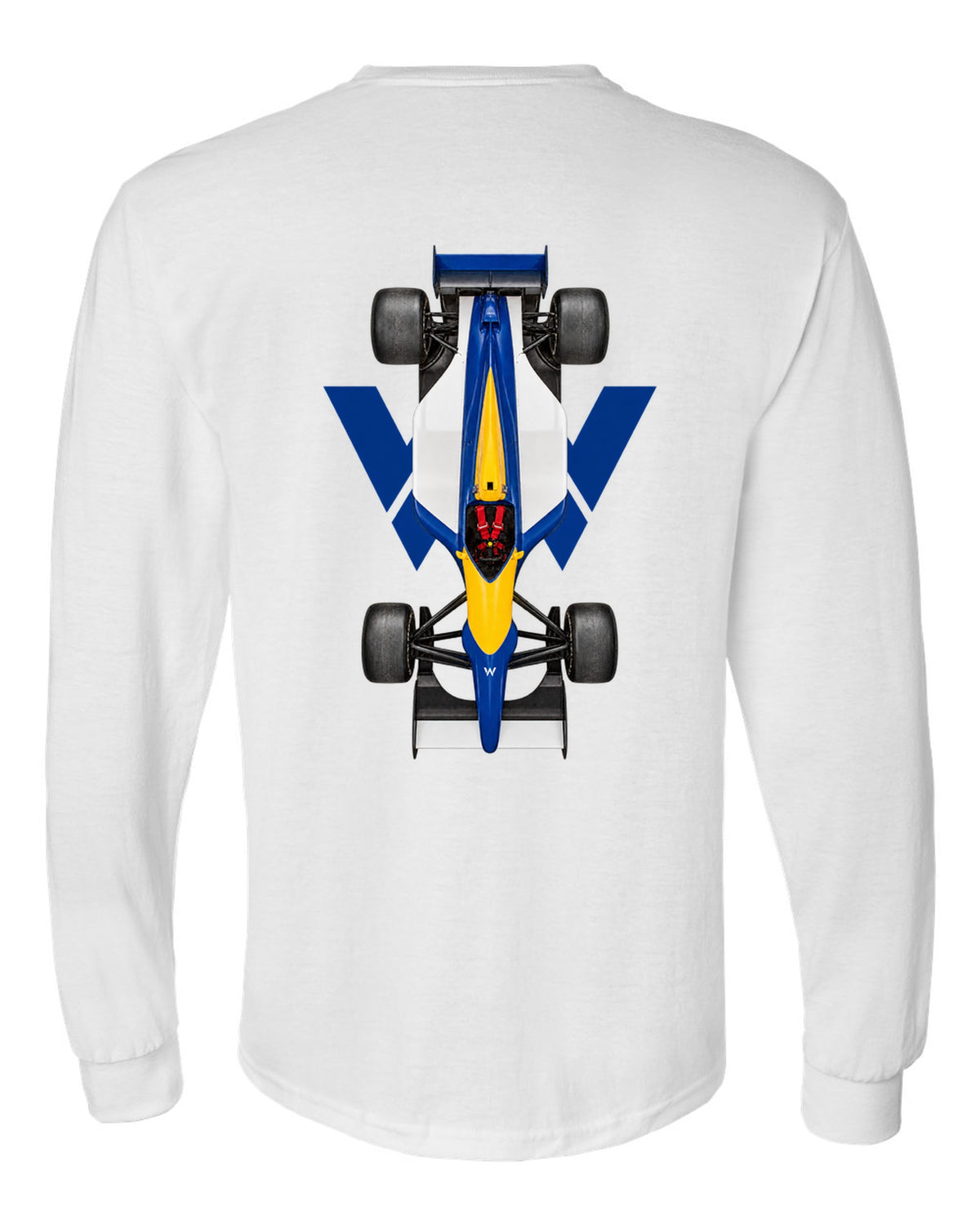 Williams FW14B 1992 Formula 1 overhead poster artwork white long sleeve back view with the design