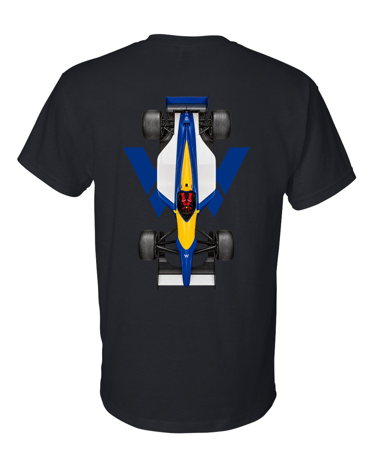 Williams FW14B 1992 Formula 1 overhead poster artwork black t-shirt back view with the design