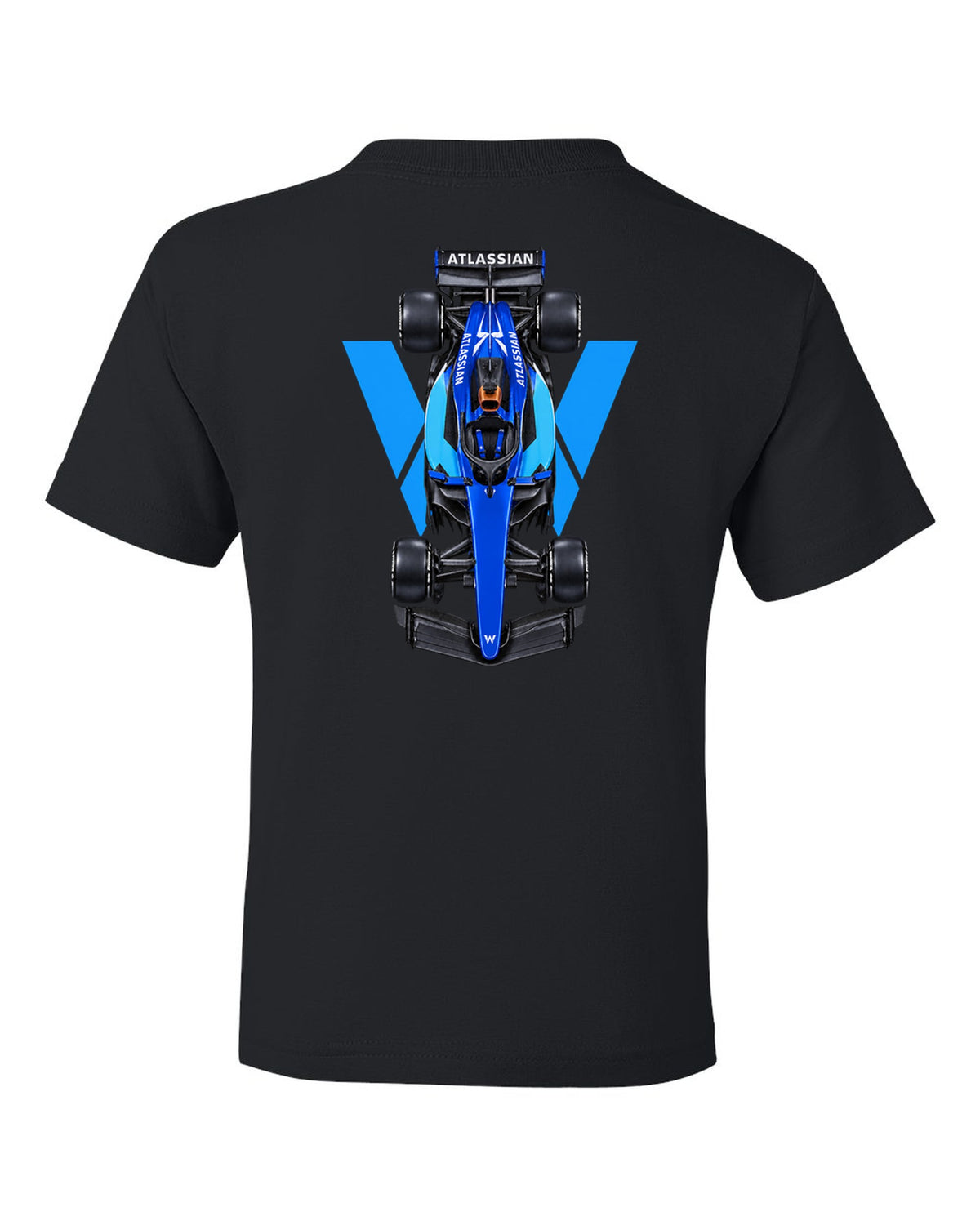 Williams FW48 Formula 1 overhead poster artwork black kids tee back view with the design