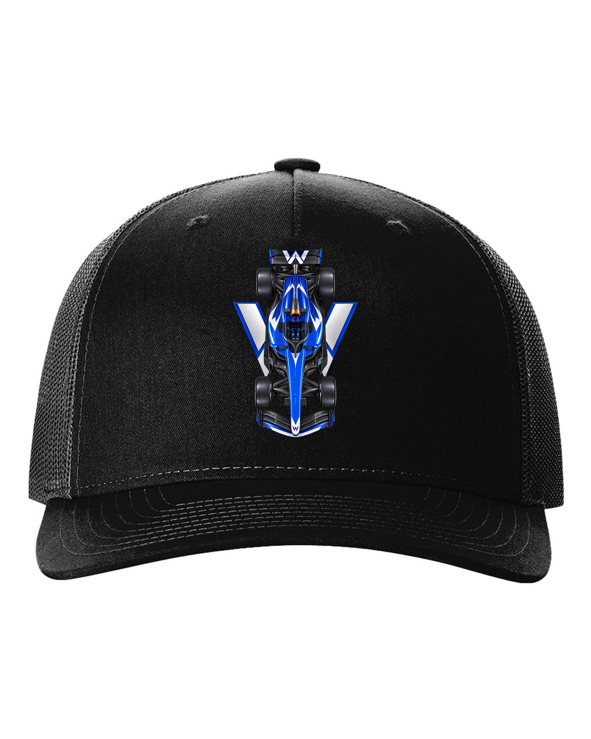 Williams FW48 Formula 1 overhead poster artwork black hat front view with the design